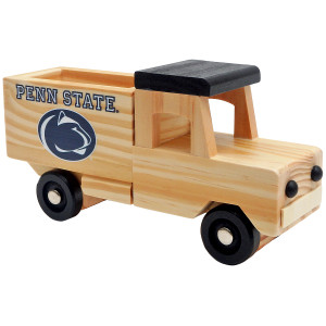 wooden toy truck with Penn State and Athletic Logo on bed side